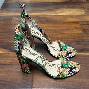 Sam Edelman Multicolor Floral Block Heel Sandals